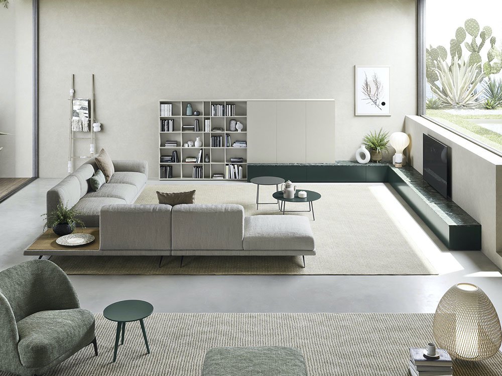 Zona giorno, living, soggiorno, mobile tv, libreria - Dallara Design Arredamento Ferrara